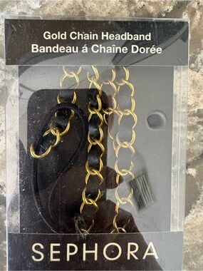 Sephora Black and Gold Woven Chain Headband, never been out of the box